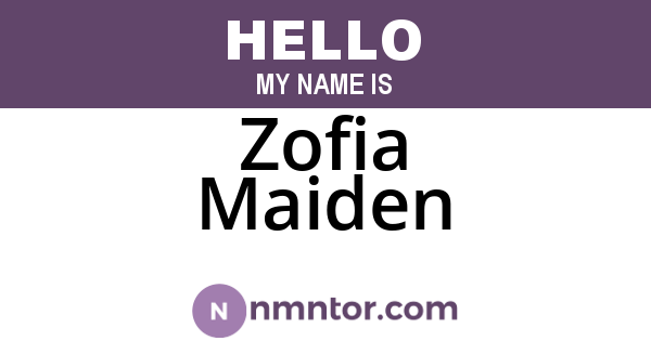 Zofia Maiden