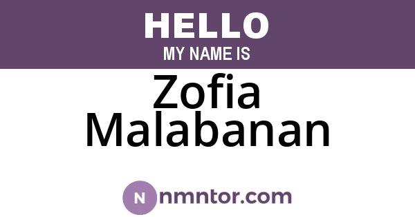 Zofia Malabanan