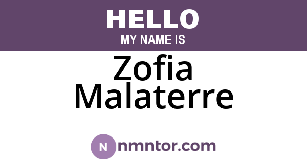 Zofia Malaterre