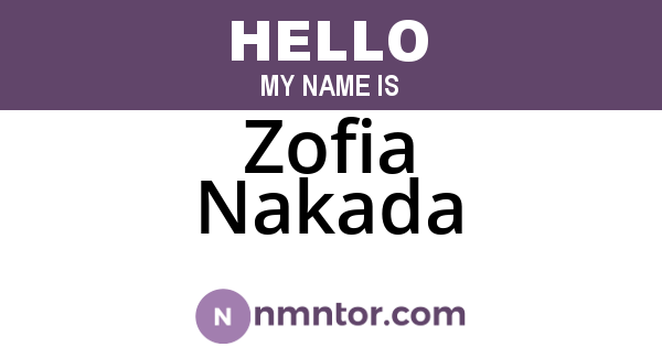 Zofia Nakada