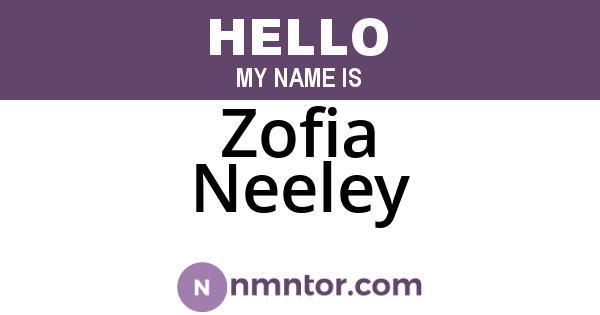 Zofia Neeley