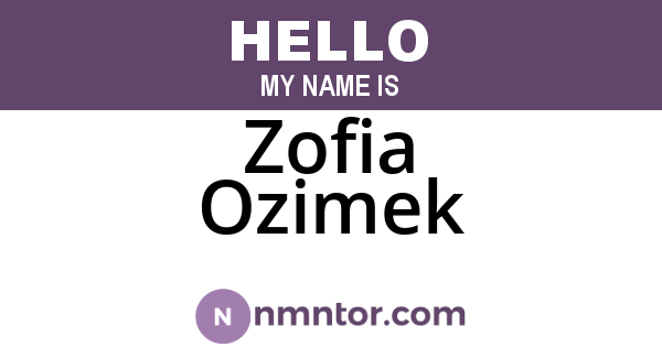 Zofia Ozimek