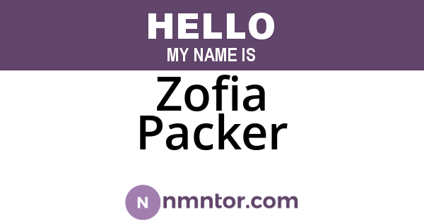 Zofia Packer