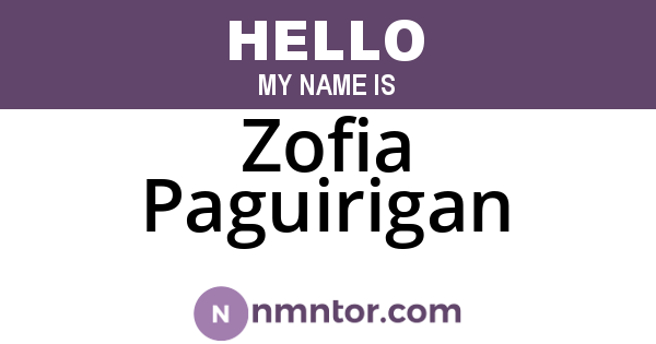 Zofia Paguirigan