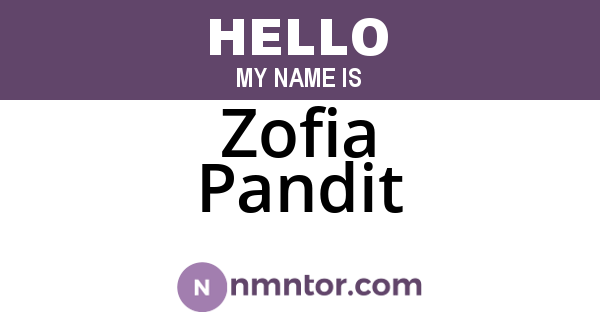 Zofia Pandit
