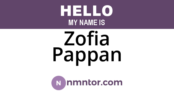 Zofia Pappan