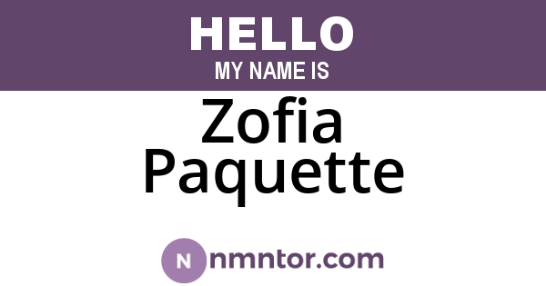 Zofia Paquette