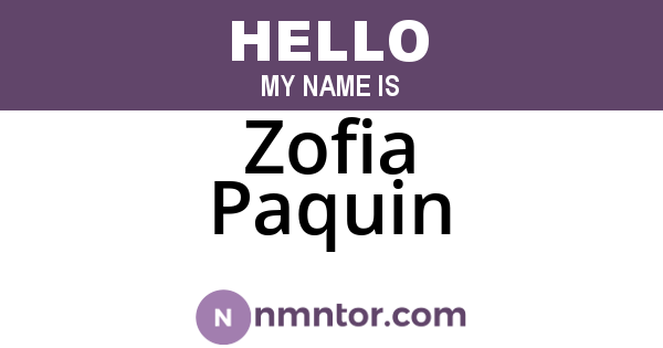 Zofia Paquin