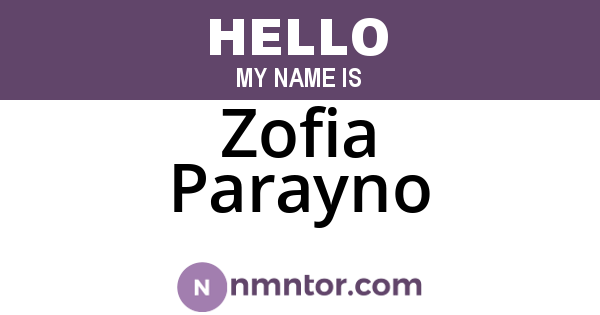 Zofia Parayno