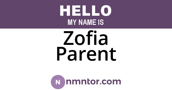 Zofia Parent