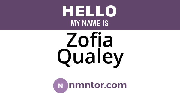 Zofia Qualey