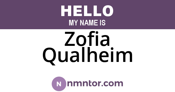 Zofia Qualheim