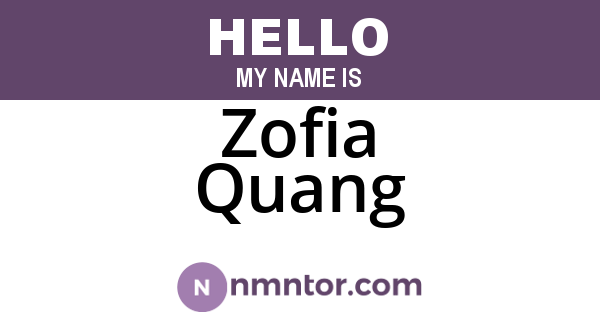 Zofia Quang