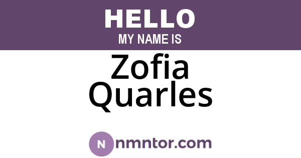 Zofia Quarles