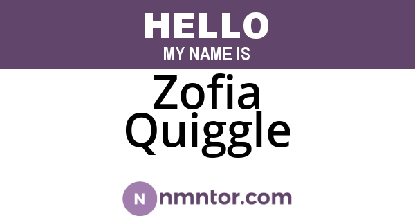 Zofia Quiggle