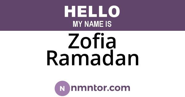 Zofia Ramadan