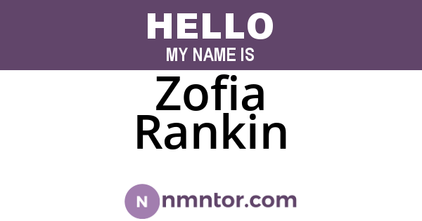 Zofia Rankin