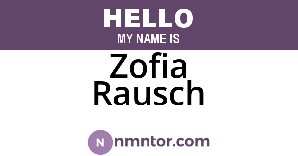 Zofia Rausch