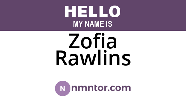 Zofia Rawlins
