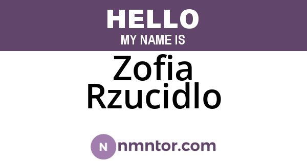 Zofia Rzucidlo
