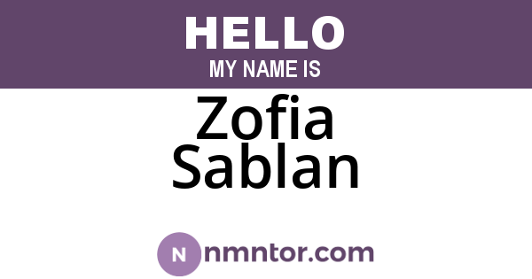 Zofia Sablan