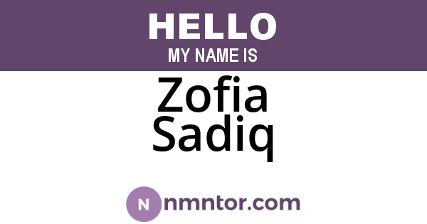 Zofia Sadiq