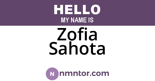 Zofia Sahota