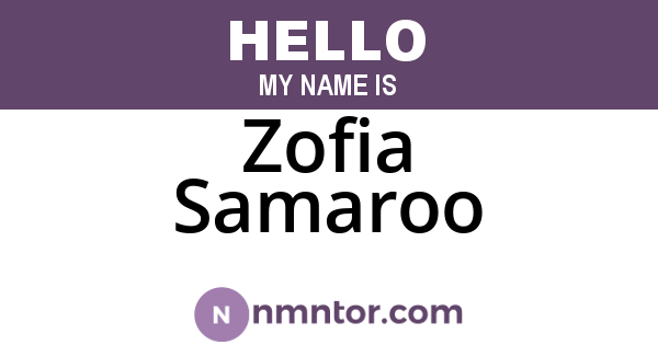 Zofia Samaroo