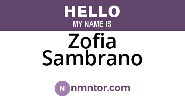 Zofia Sambrano