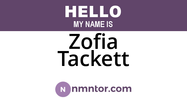 Zofia Tackett