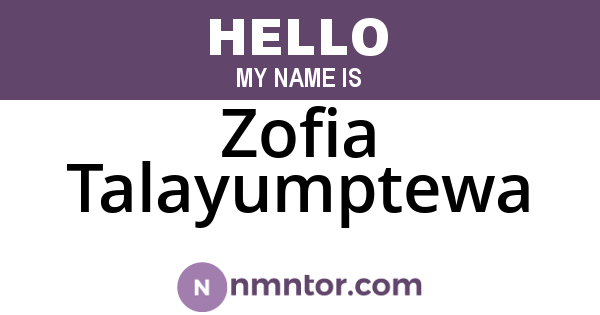 Zofia Talayumptewa