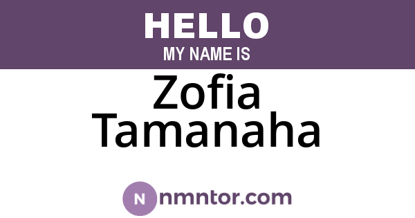 Zofia Tamanaha