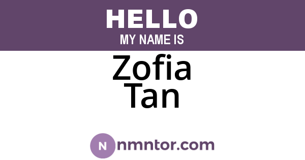 Zofia Tan