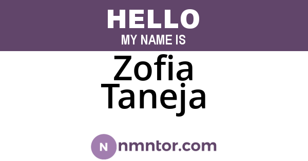 Zofia Taneja