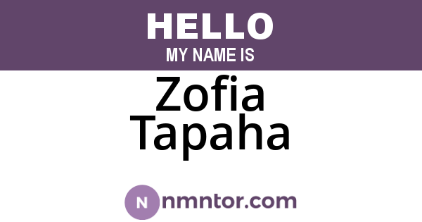 Zofia Tapaha