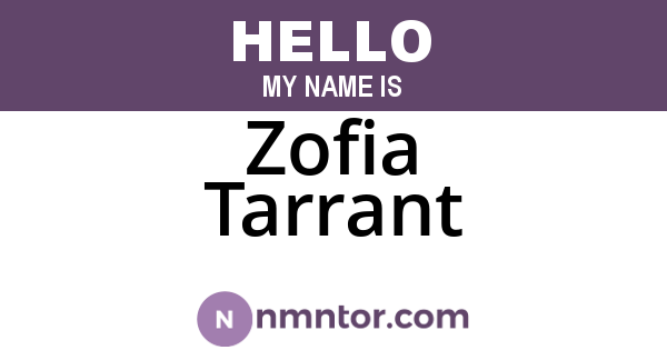 Zofia Tarrant