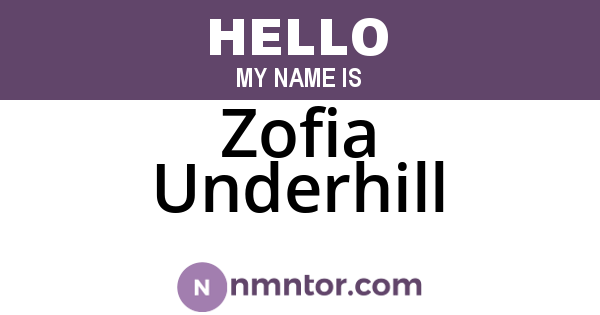 Zofia Underhill