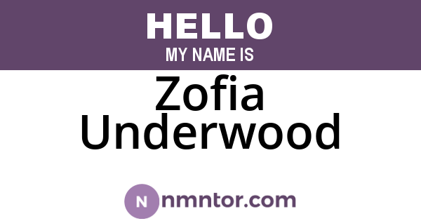 Zofia Underwood