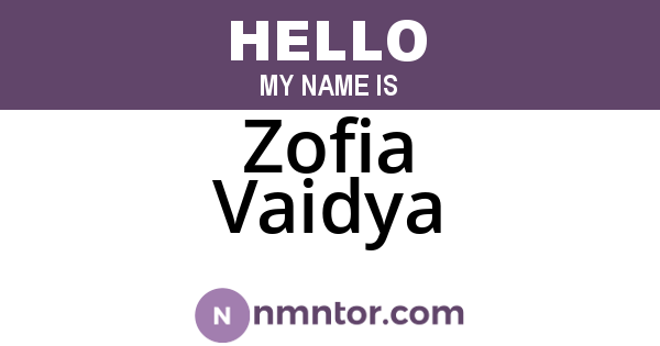 Zofia Vaidya