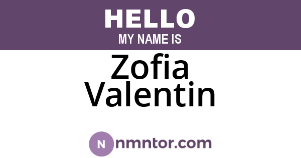 Zofia Valentin