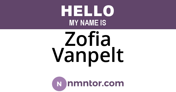 Zofia Vanpelt