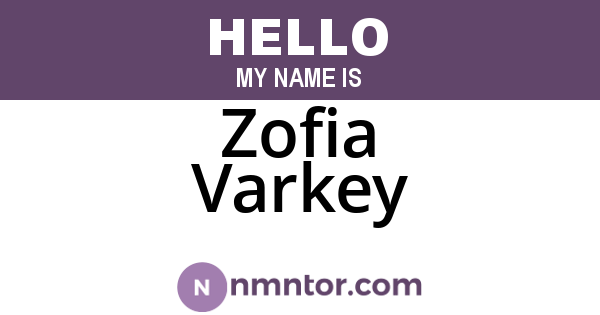 Zofia Varkey