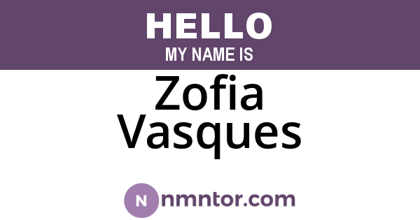 Zofia Vasques