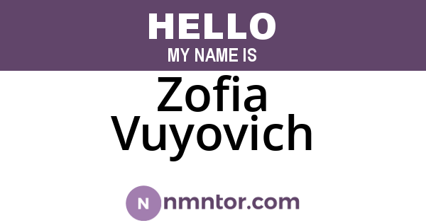 Zofia Vuyovich