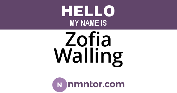 Zofia Walling