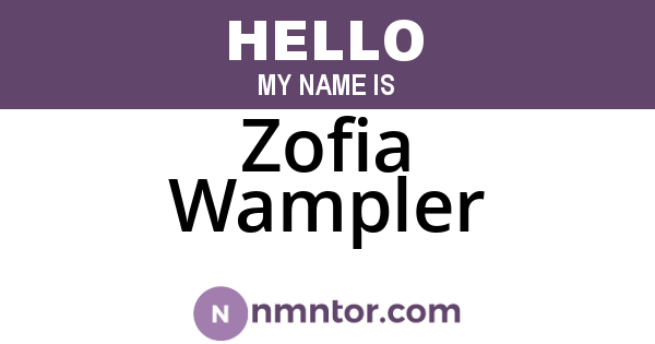 Zofia Wampler