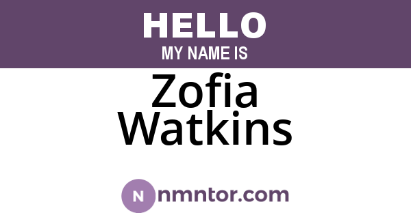 Zofia Watkins