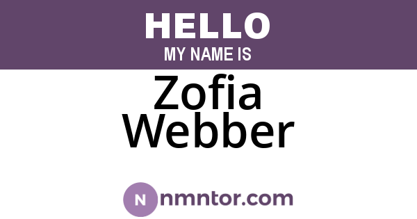 Zofia Webber
