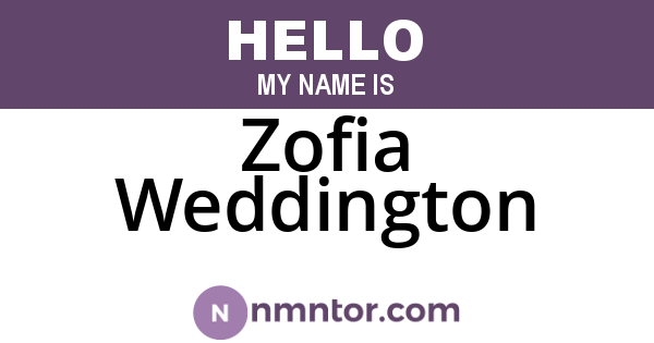 Zofia Weddington
