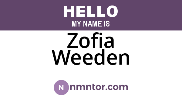 Zofia Weeden